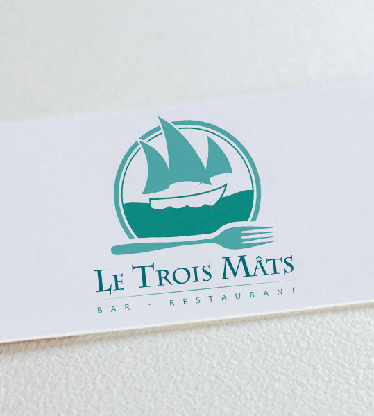 Création du logo Le Trois Mâts à Doëlan